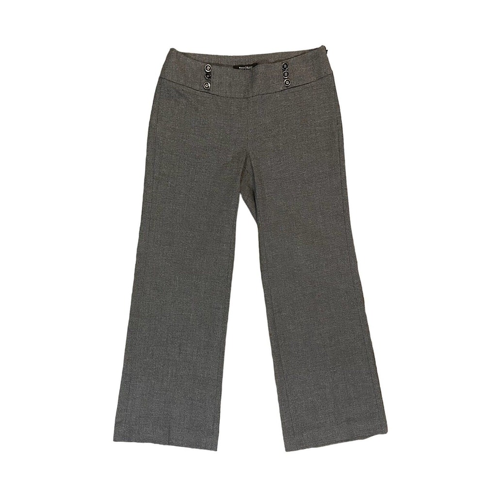 White House Black Market Women's Legacy Gray Dress Wide Leg Pants Size 4 Buttons
